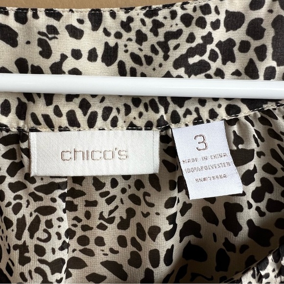 Chico's Sheer Animal Print Lightweight Blouse - Size XL - Picture 3 of 5